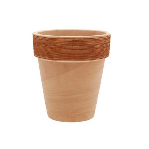 Vaso Alto Ø 31 cm h 35 cm graffiato in terracotta colore anticato
